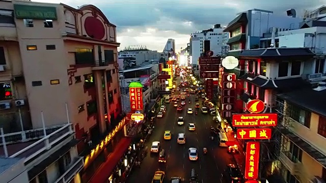 中国城，曼谷，泰国无人机视频下载