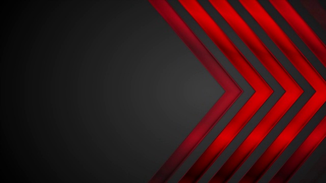 红色光泽的箭头在黑色的背景视频素材