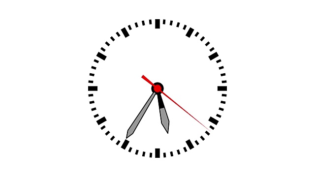 运动背景与旋转时钟在12小时无缝循环视频素材