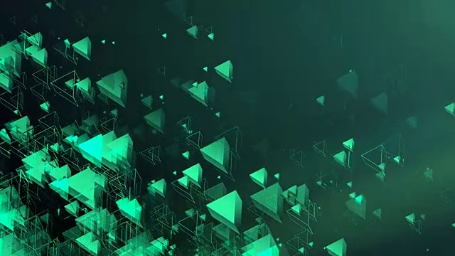抽象三角形背景(绿色，黑色)-循环视频下载