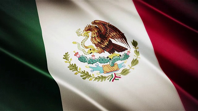 墨西哥逼真的国旗无缝环摆动动画视频下载
