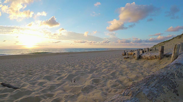 Lit-et-Mixe 海滩，日落视频下载