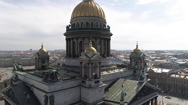 圣彼得堡圣以撒大教堂航拍视频素材