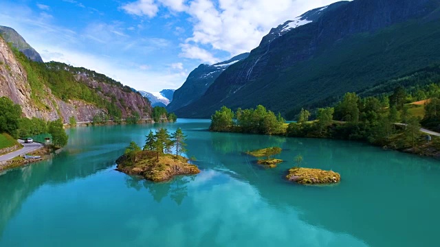 洛瓦内特湖美丽的自然挪威。视频素材