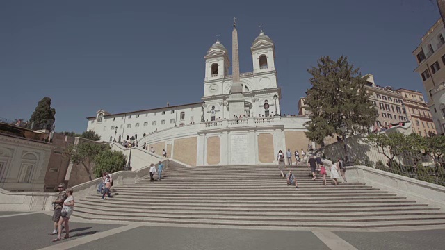 圣三一教堂和西班牙台阶，罗马视频下载