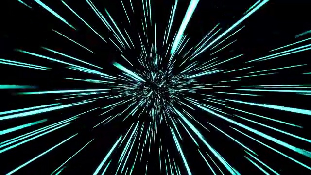 蓝星轨迹中翘曲或超空间运动的抽象。爆炸和扩张运动视频购买