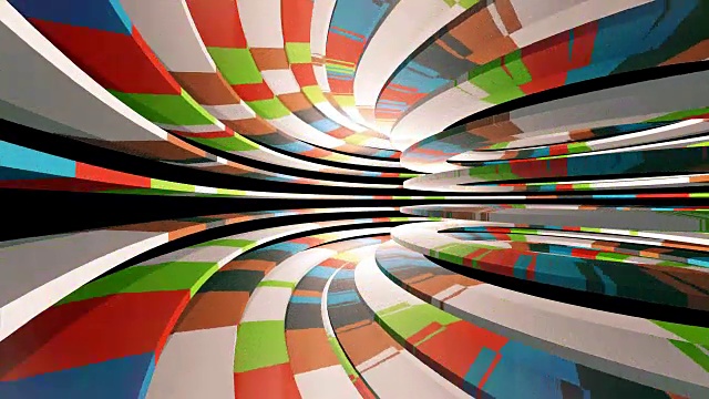 飞过一个彩色的隧道视频素材