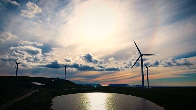 用于发电的风车挪威Havoygavelen风车公园视频素材