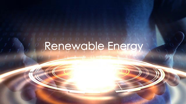 技术概念-发光的可再生能源光环视频下载