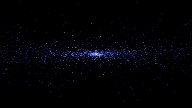 抽象宇宙爆炸冲击波蓝色能量在黑色背景下，曲速运动视频素材