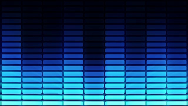 音频均衡器条移动。音乐控制水平。Loopable。蓝色的。我的作品集里有更多的颜色选择。视频素材