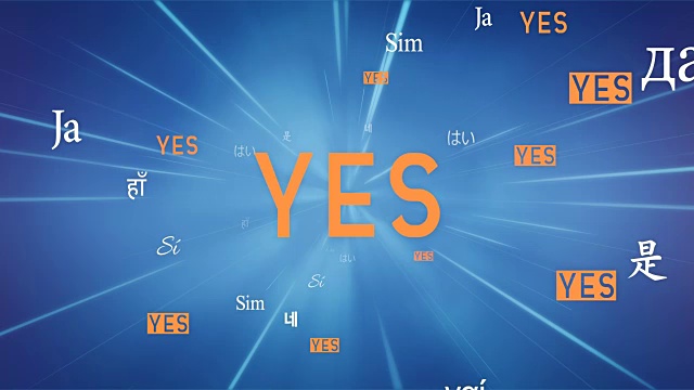 国际YES字飞向相机(蓝色)-环视频素材