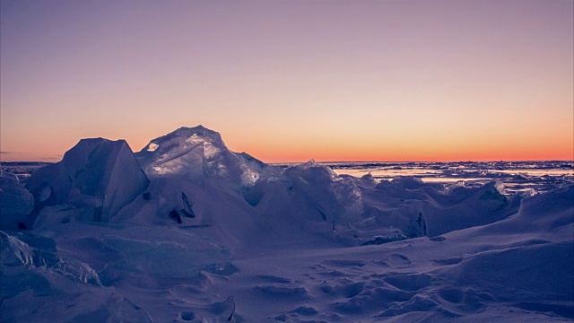 夕阳中的冰原视频素材