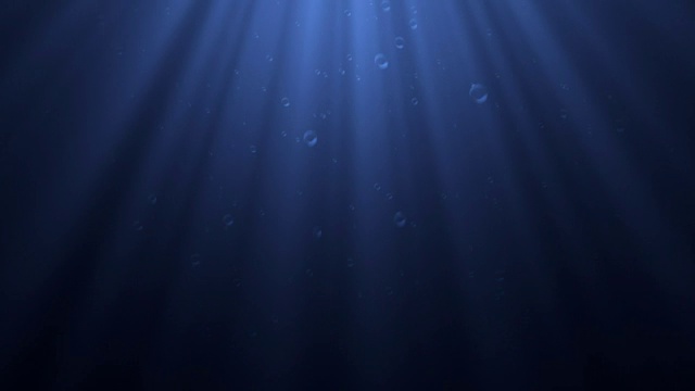 高质量的循环动画海浪从水下漂浮的浮游生物。光线照进来。伟大的流行海洋背景。(无缝循环，高清，高清晰度1080p)视频素材