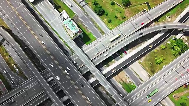 泰国曼谷公路交通鸟瞰图视频素材