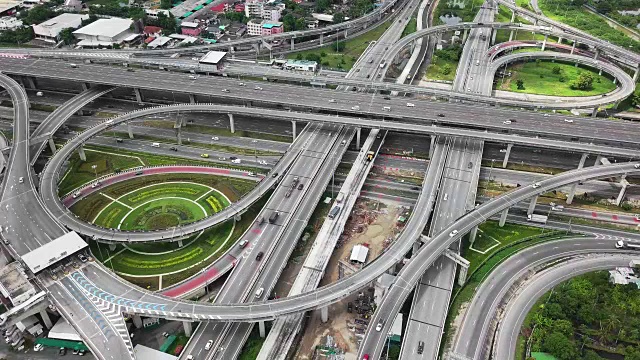 泰国曼谷公路交通鸟瞰图视频素材