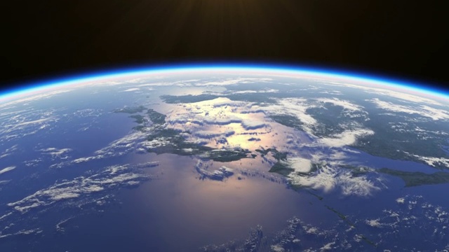 4 k。神奇的地球日出。从太空看地球。视频素材