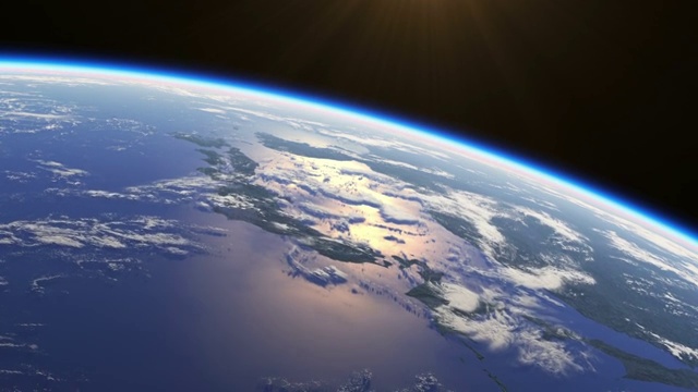 4 k。神奇的地球日出。从太空看地球。3840x2160。视频素材
