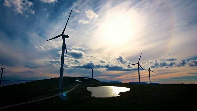 用于发电的风车挪威Havoygavelen风车公园视频素材