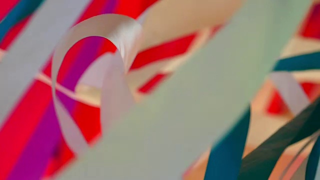 背景-多色缎带的混沌扭曲(慢动作)视频下载