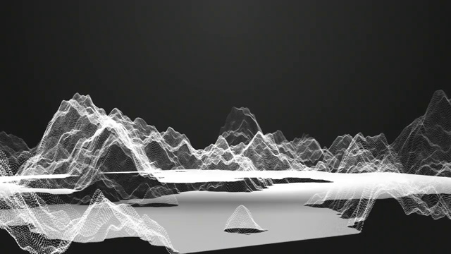飞跃数字线框山在黑暗的背景，技术的概念视频素材