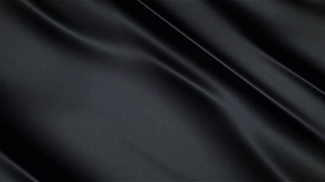 黑色光滑的布料缎面逼真无缝环摆动动画视频素材