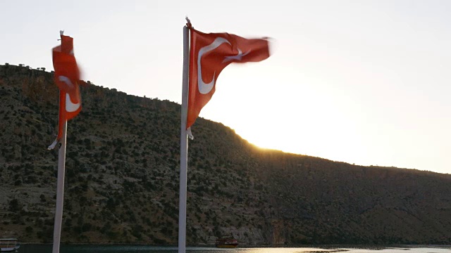 土耳其国旗和太阳视频下载