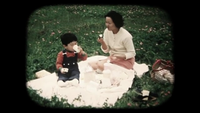 60年代的8毫米镜头-家庭户外野餐视频下载