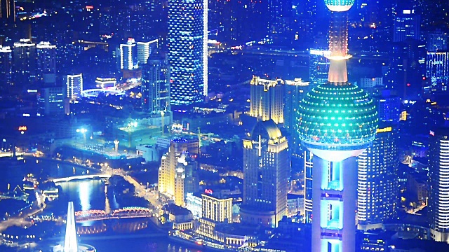 上海夜景，时光流逝视频素材