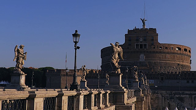 圣安杰洛城堡，罗马，意大利。时间流逝视频素材