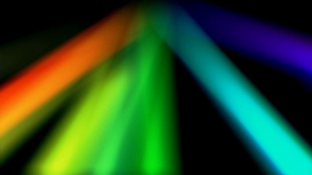 彩虹色光漏移动在黑色空间新质量的通用运动动态动画多彩的快乐的舞蹈音乐视频片段循环视频下载