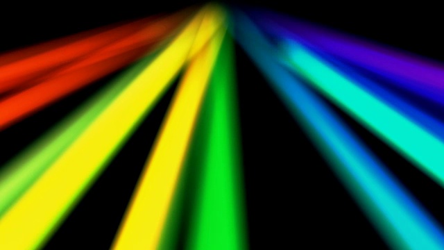 彩虹色光漏移动在黑色空间新质量的通用运动动态动画多彩的快乐的舞蹈音乐视频片段循环视频下载