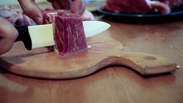 鲜肉的切割视频素材