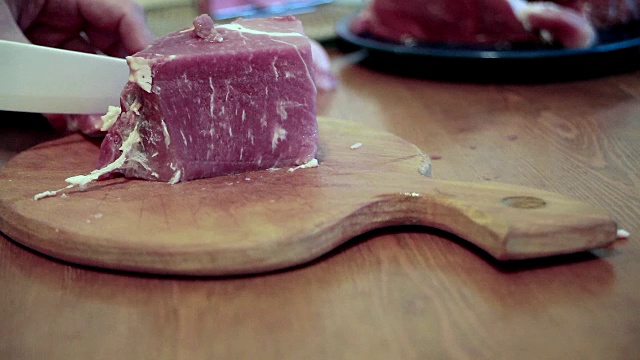 鲜肉的切割视频素材