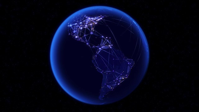 全球通信通过全球网络连接。视频素材