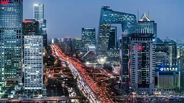 北京金融区从早到晚的变化视频素材