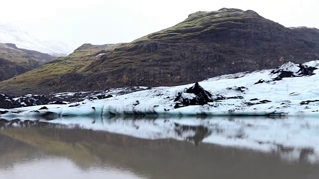 冰岛Solheimajokull冰川泻湖景观视频下载