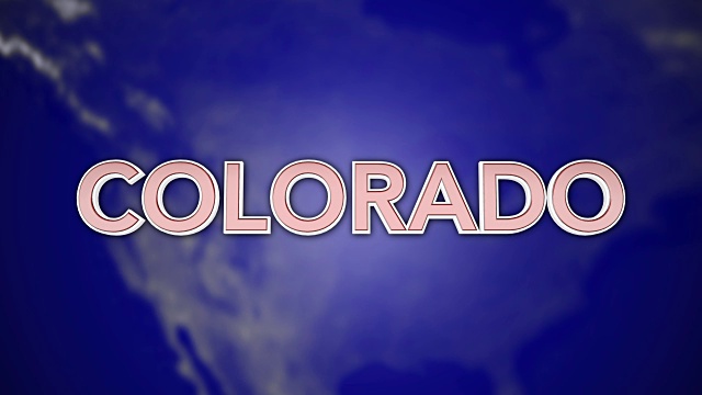 3D动画彩色运动图形州排版-科罗拉多州视频下载