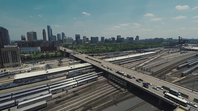 芝加哥市区空中循环夏季视频素材
