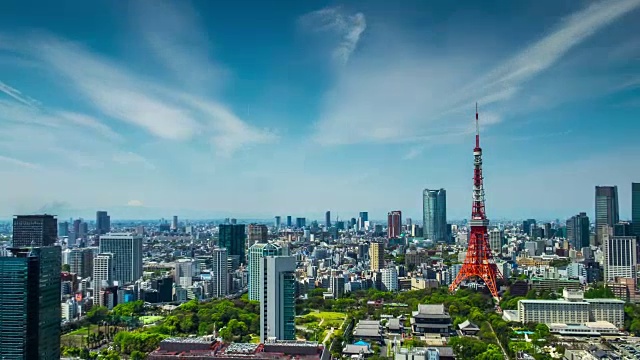 4K延时:鸟瞰图东京城市景观日本视频素材