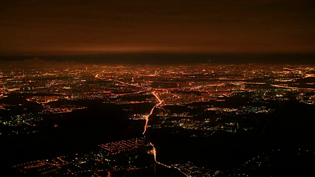 大城市夜景鸟瞰图，莫斯科，俄罗斯视频素材