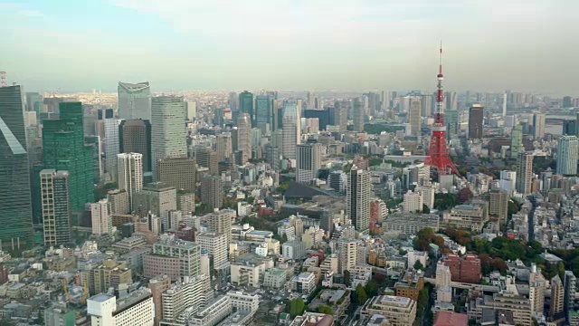 东京塔为您提供秋季东京城市全景视频素材