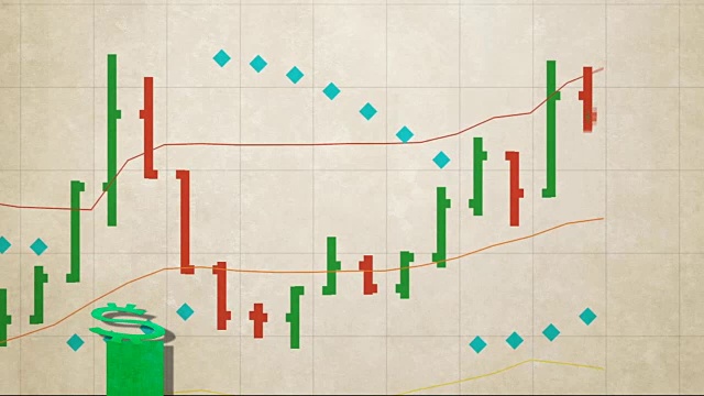 美元符号跳上股票市场图表条alpha频道版本新的质量独特的卡通动画动画动态快乐的视频片段视频素材