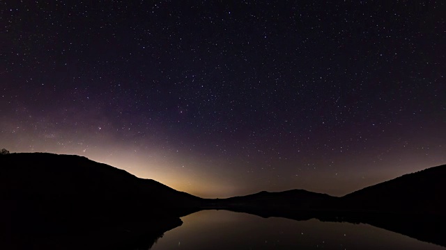 夜晚星空(野佐子湖)银河视频素材