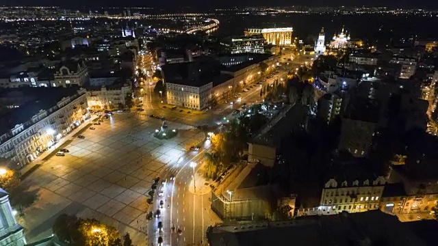 基辅市中心空中观光。乌克兰首都的中部视频素材