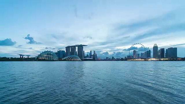 4K延时:新加坡滨海湾的天际线视频素材