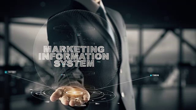 营销信息系统与全息商人的概念视频素材