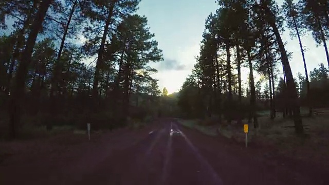 POV汽车在美国的一个山口行驶视频素材