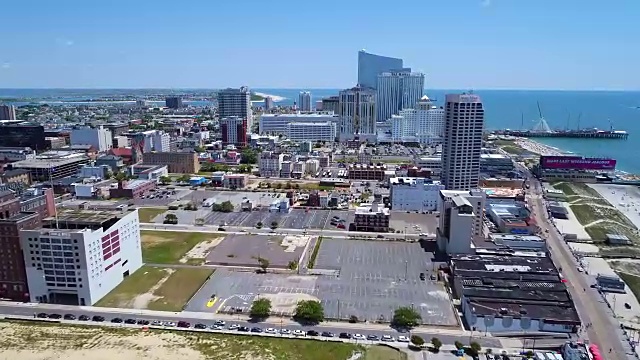 一架无人机航拍新泽西州大西洋城视频下载