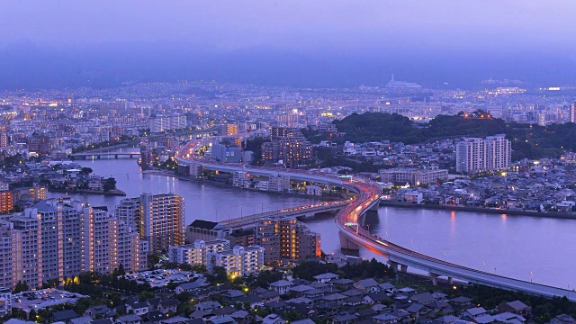 日本九州福冈市景。视频下载